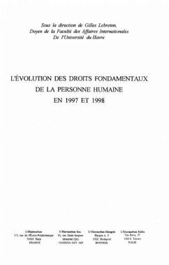 L'EVOLUTION DES DROITS FONDAMENTAUX DE LA PERSONNE HUMAINE EN 1997 ET 1998 (eBook, PDF)