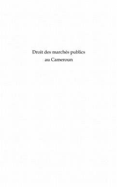 Droit des marches publics au cameroun - (eBook, ePUB)
