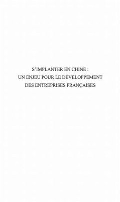 S'implanter en chine : un enjeu pour le developpement des entreprises francaises (eBook, PDF)