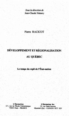 DEVELOPPEMENT ET REGIONALISATION AU QUEBEC (eBook, PDF)