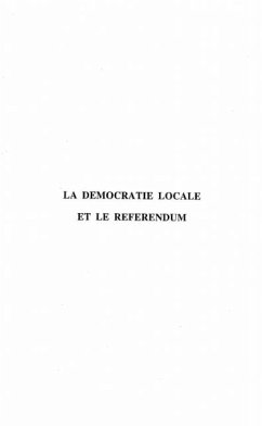 La democratie locale et le referendum (eBook, PDF)