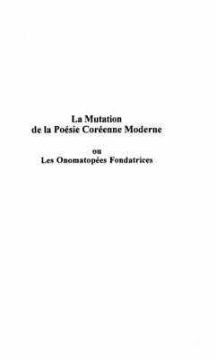 LA MUTATION DE LA POESIE COREENNE MODERNE (eBook, PDF)
