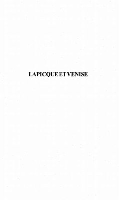 LAPICQUE ET VENISE 1954-1956 (eBook, PDF)