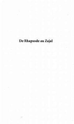 Cover DE RHAPSODE AU ZAJAL (eBook, PDF)