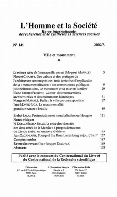 Cover Homme et la societe no. 145 (eBook, PDF)