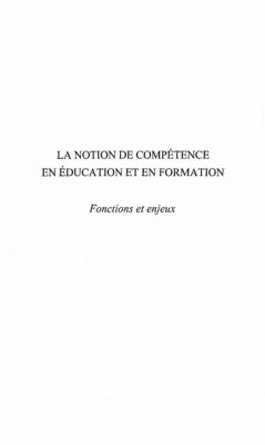La notion de competence en education et en formation (eBook, PDF)