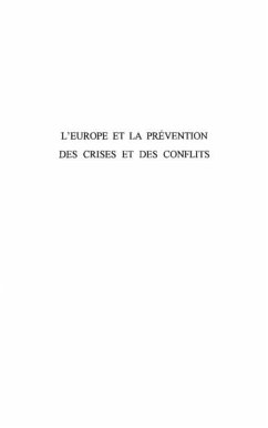 Cover L'EUROPE ET LA PREVENTION DES CRISES ET DES CONFLITS (eBook, PDF)