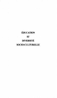 EDUCATION ET DIVERSITE SOCIO-CULTURELLE (eBook, PDF)