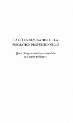 Decentralisation de la formation profess (eBook, PDF) - Collectif