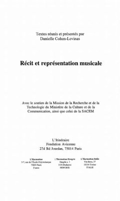 Cover RECIT ET REPRESENTATION MUSICALE (eBook, PDF)