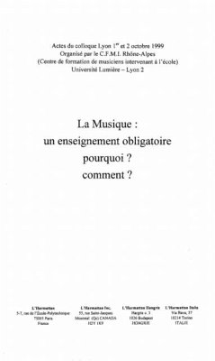 Cover Musique: un enseignement obligatoire (eBook, PDF)