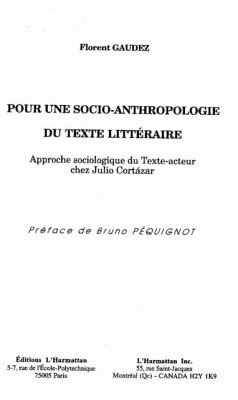 Pour une socio-anthropologie du texte litteraire (eBook, PDF) Pour une socio-anthropologie du texte litteraire (eBook, PDF)
