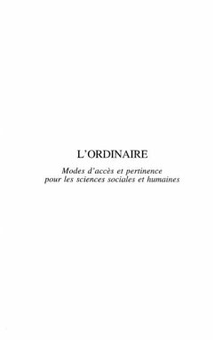 Ordinaire modes d'acces et pertinence po (eBook, PDF)