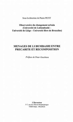 Menages de Lubumbashi entre precarite et recomposition (eBook, PDF) - Collectif