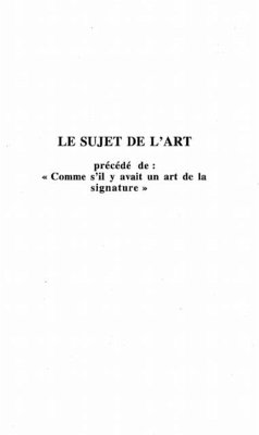 LE SUJET DE L'ART (eBook, PDF)