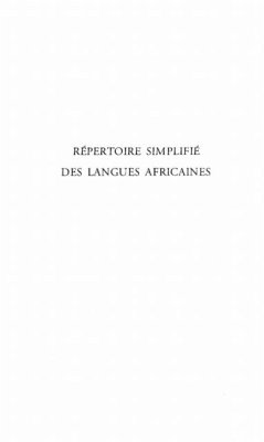 REPERTOIRE SIMPLIFIE DES LANGUES AFRICAINES (eBook, PDF)