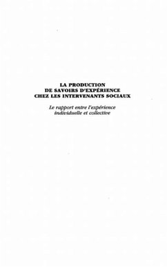 LA PRODUCTION DE SAVOIRS D'EXPERIENCE CHEZ LES INTERVENANTS SOCIAUX (eBook, PDF)