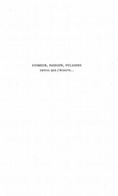 Humeur passion pulsion (eBook, PDF)