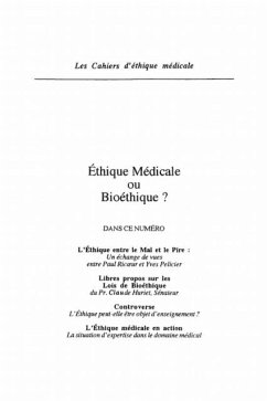 Ethique medicale ou bioethique? (eBook, PDF)