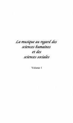 LA MUSIQUE AU REGARD DES SCIENCES HUMAINES ET DES SCIENCES SOCIALES (eBook, PDF)
