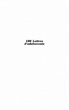 100 lettres d'adolescents (eBook, PDF)