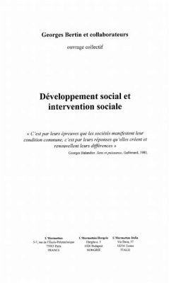 Developpement local et intervention sociale (eBook, PDF)