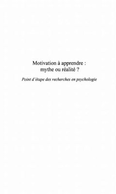 Motivation a apprendre: Mythe ou realite ? (eBook, PDF)