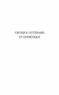 Critique litteraire et esthetique (eBook, PDF)