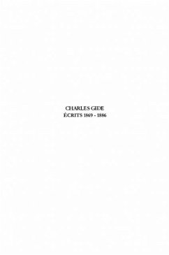 CHARLES GIDE ECRITS 1869-1886 (eBook, PDF)