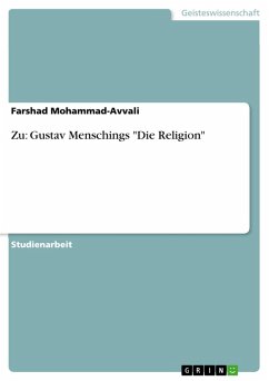 Zu: Gustav Menschings "Die Religion" (eBook, ePUB)