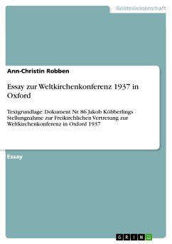 Essay zur Weltkirchenkonferenz 1937 in Oxford (eBook, PDF)