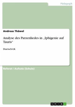 Analyse des Parzenliedes in "Iphigenie auf Tauris" (eBook, ePUB)