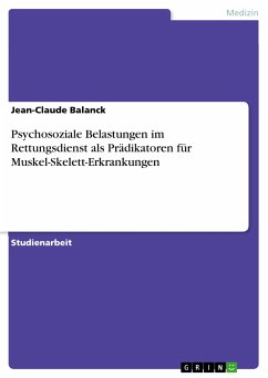 Psychosoziale Belastungen im Rettungsdienst als Prädikatoren für Muskel-Skelett-Erkrankungen (eBook, ePUB) - Balanck, Jean-Claude