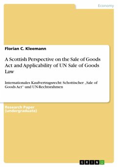 A Scottish Perspective on the Sale of Goods Act and Applicability of UN Sale of Goods Law (eBook, ePUB)