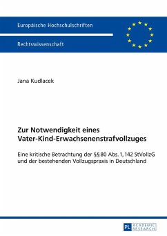 Zur Notwendigkeit eines Vater-Kind-Erwachsenenstrafvollzuges - Kudlacek, Jana