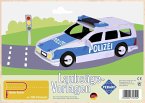 PEBARO 358S - Laubsägevorlage Polizeiauto, 1 Platte, Größe DIN A4