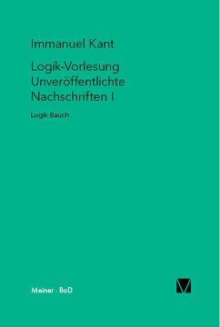 Logik-Vorlesung. Unveröffentlichte Nachschriften I (eBook, PDF) - Kant, Immanuel