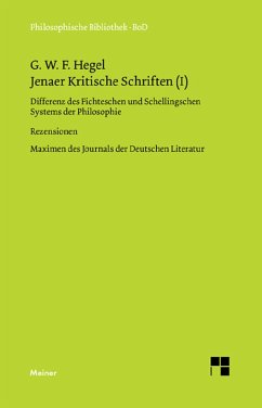 Jenaer Kritische Schriften (I) (eBook, PDF) - Hegel, Georg Wilhelm Friedrich