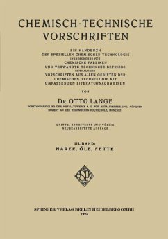 Chemisch-Technische Vorschriften - Lange, Dr. Otto