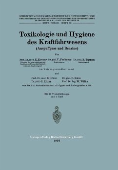 Cover Toxikologie und Hygiene des Kraftfahrwesens (Auspuffgase und Benzine)