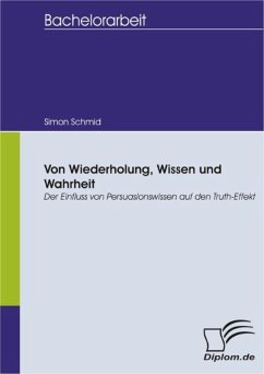 Von Wiederholung, Wissen und Wahrheit: Der Einfluss von Persuasionswissen auf den Truth-Effekt (eBook, PDF) - Schmid, Simon