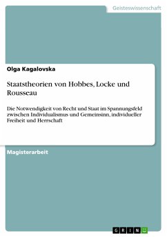 Staatstheorien von Hobbes, Locke und Rousseau (eBook, ePUB) - Kagalovska, Olga