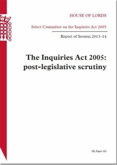 Inquiries ACT 2005: Post-Legislative Scrutiny