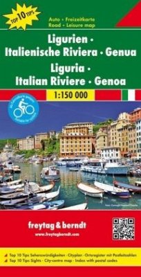 Freytag & Berndt Auto + Freizeitkarte Ligurien, Italienische Riviera, Genua, Autokarte 1:150.000, Top 10 Tips. Freytag Berndt Road Map Liguria, Italian Riviere, Genoa