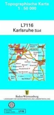 Topographische Karte Baden-Württemberg, Zivilmilitärische Ausgabe - Karlsruhe-Süd / Topographische Karten Baden-Württemberg, Zivilmilitärische Ausgabe