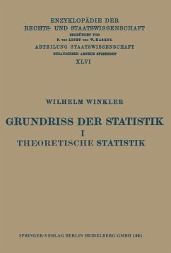 Grundriss der Statistik I Theoretische Statistik - Winkler, Wilhelm