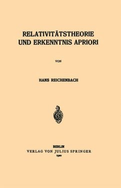 Relativitätstheorie und Erkenntnis Apriori - Reichenbach, Hans