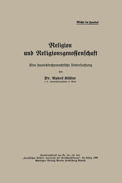 Religion und Religionsgenossenschaft - Köstler, Rudolf