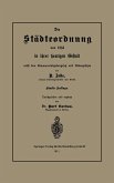 Die Städteordnung von 1853 in ihrer heutigen Gestalt nebst dem Kommunalabgabengesetz und Nebengesetzen