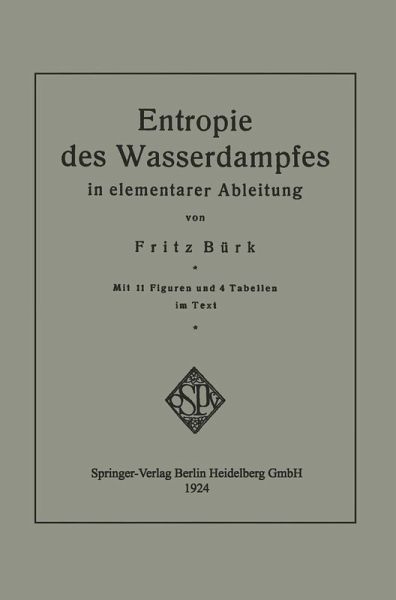 Entropie des Wasserdampfes in elementarer Ableitung